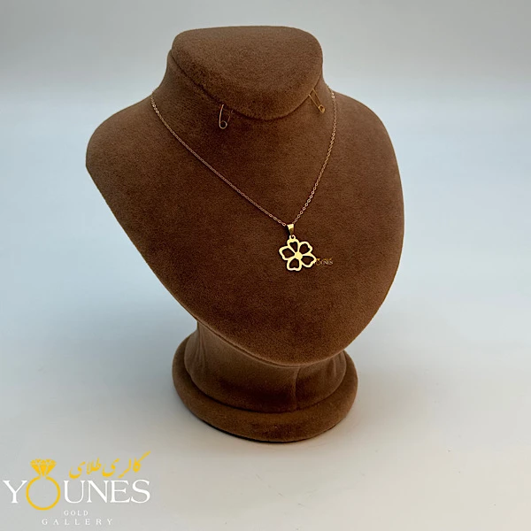 آویز گل پنج پر طلا لیزری